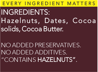 Chocolate & Hazelnut Butter - sweetened with dates (no refined sugar, no added oil, all natural)