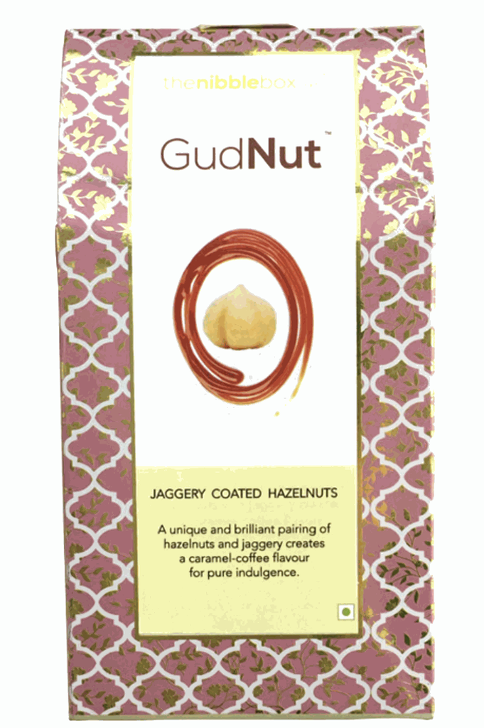 GudNut Hazelnut (jaggery coated hazelnuts) [no glucose/ invert sugar syrups, sweetened using jaggery] 100g