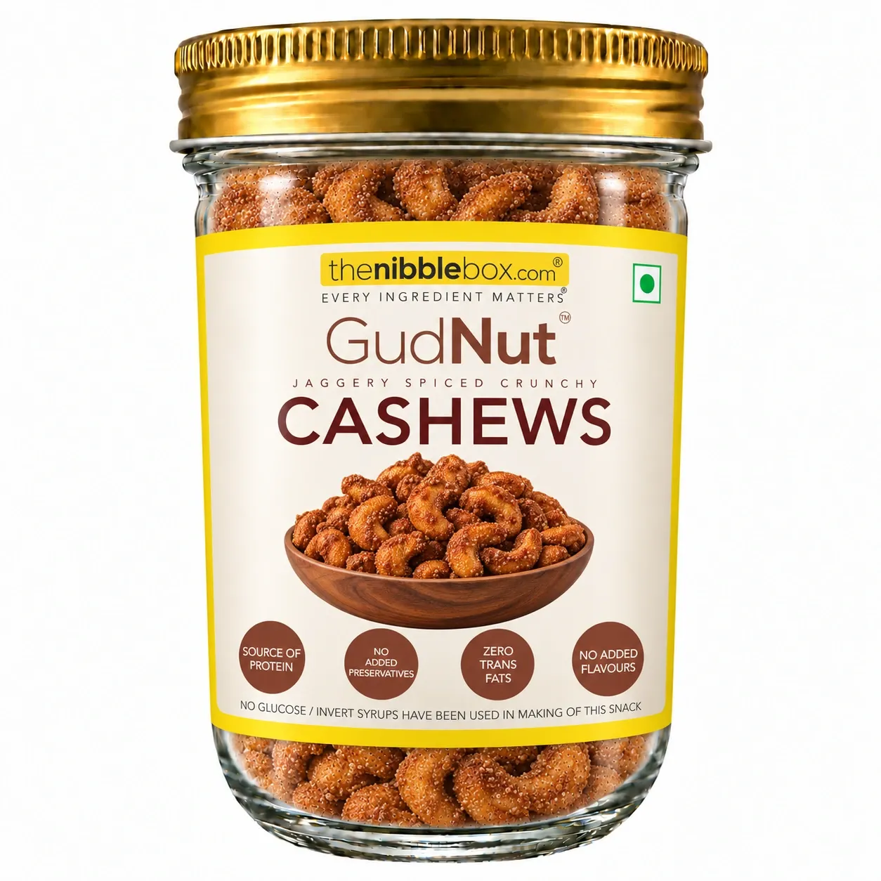 GudNut Cashews (jaggery coated cashew nuts) (Jar (200g))