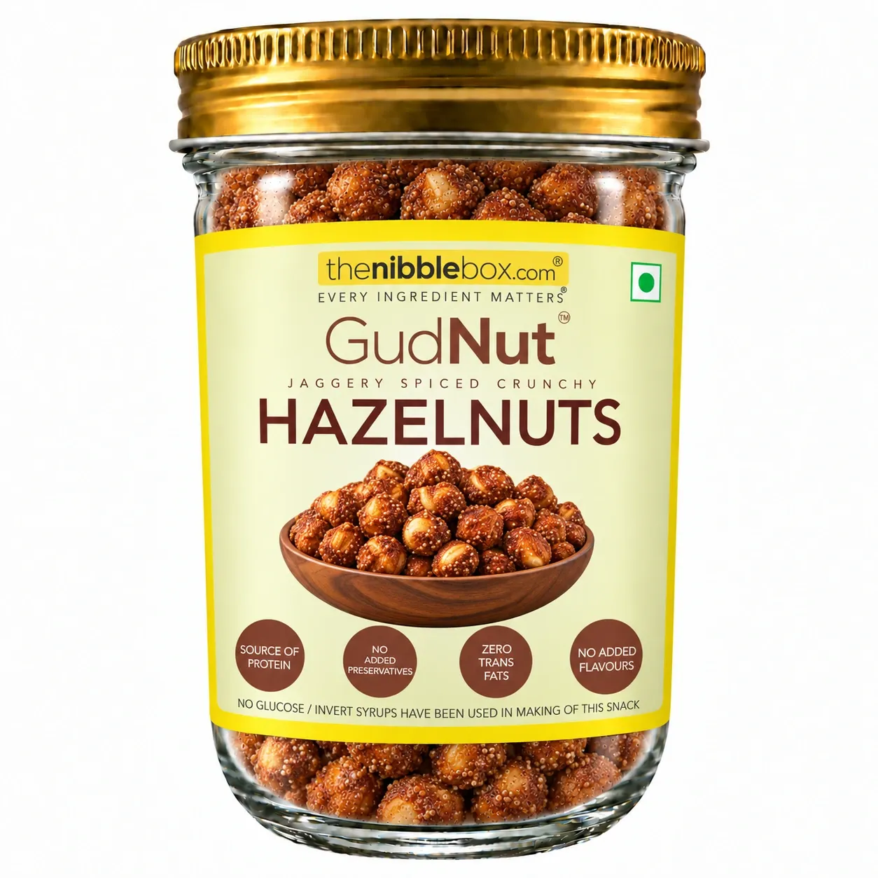 GudNut Hazelnut (jaggery coated hazelnuts) (Jar (200g))