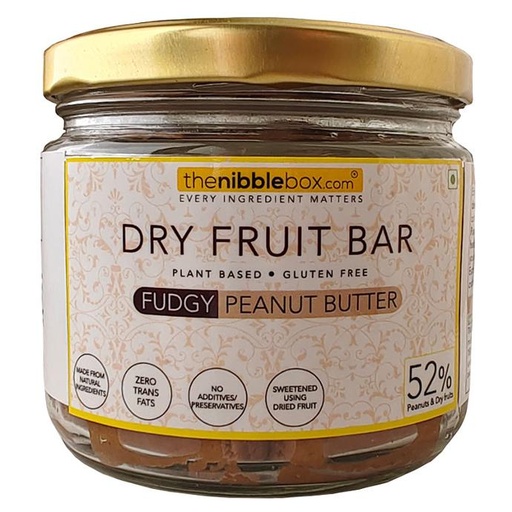 Fudgy - Peanut Butter (Dry fruit bars/ Vegan mithai) (Jar (200g))