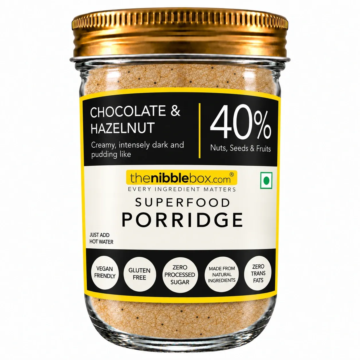 Chocolate & Hazelnut Almond flour Superfood Porridge Instant Breakfast Mix