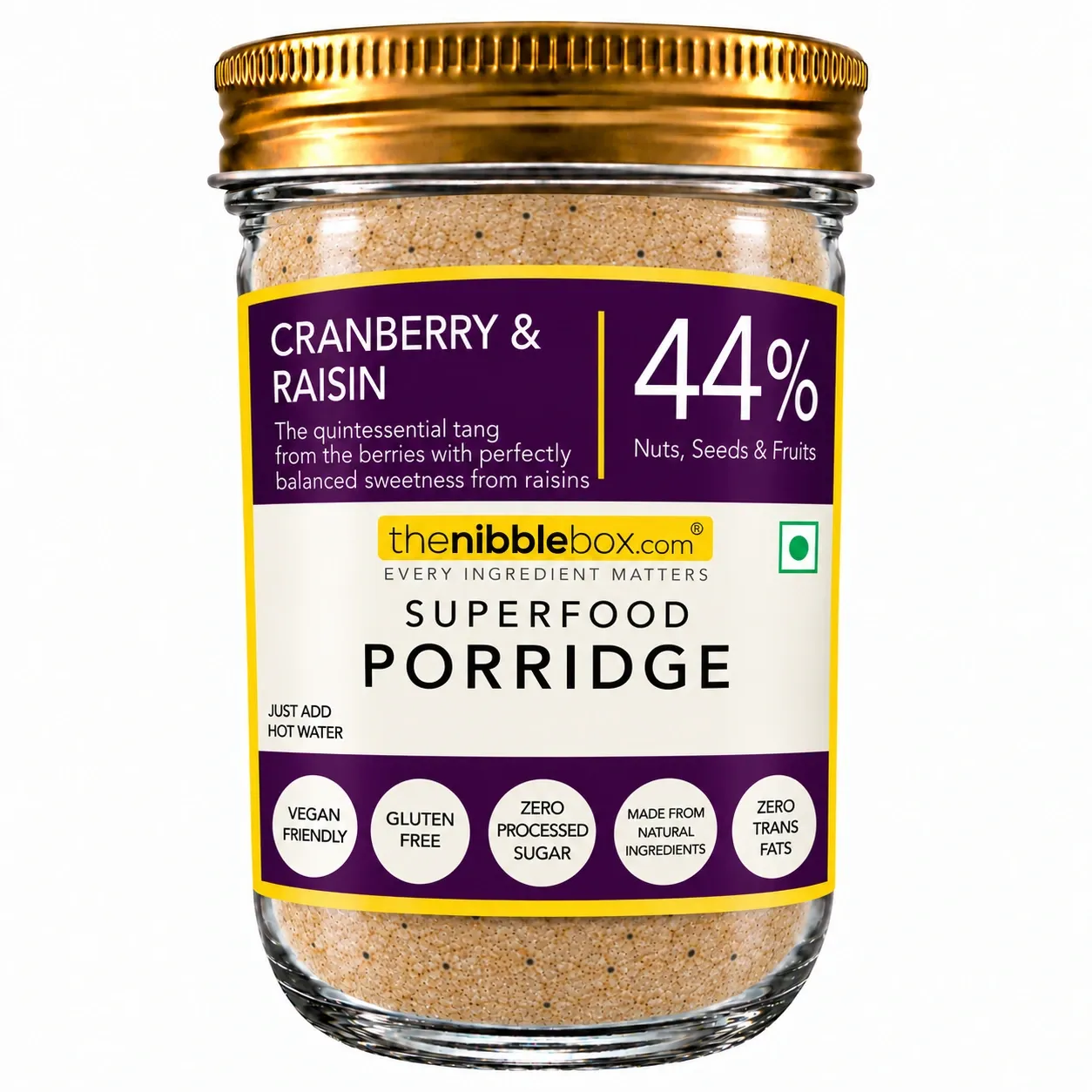 Cranberry And Raisin Almond flour Superfood Porridge Instant Breakfast Mix (Jar (200g))