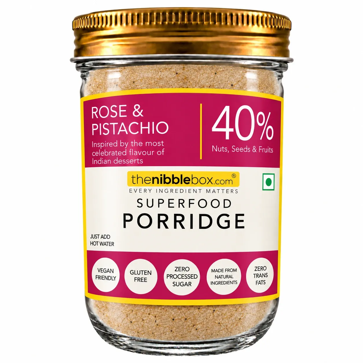 Rose & Pistachio Almond flour Superfood Porridge Instant Breakfast Mix
