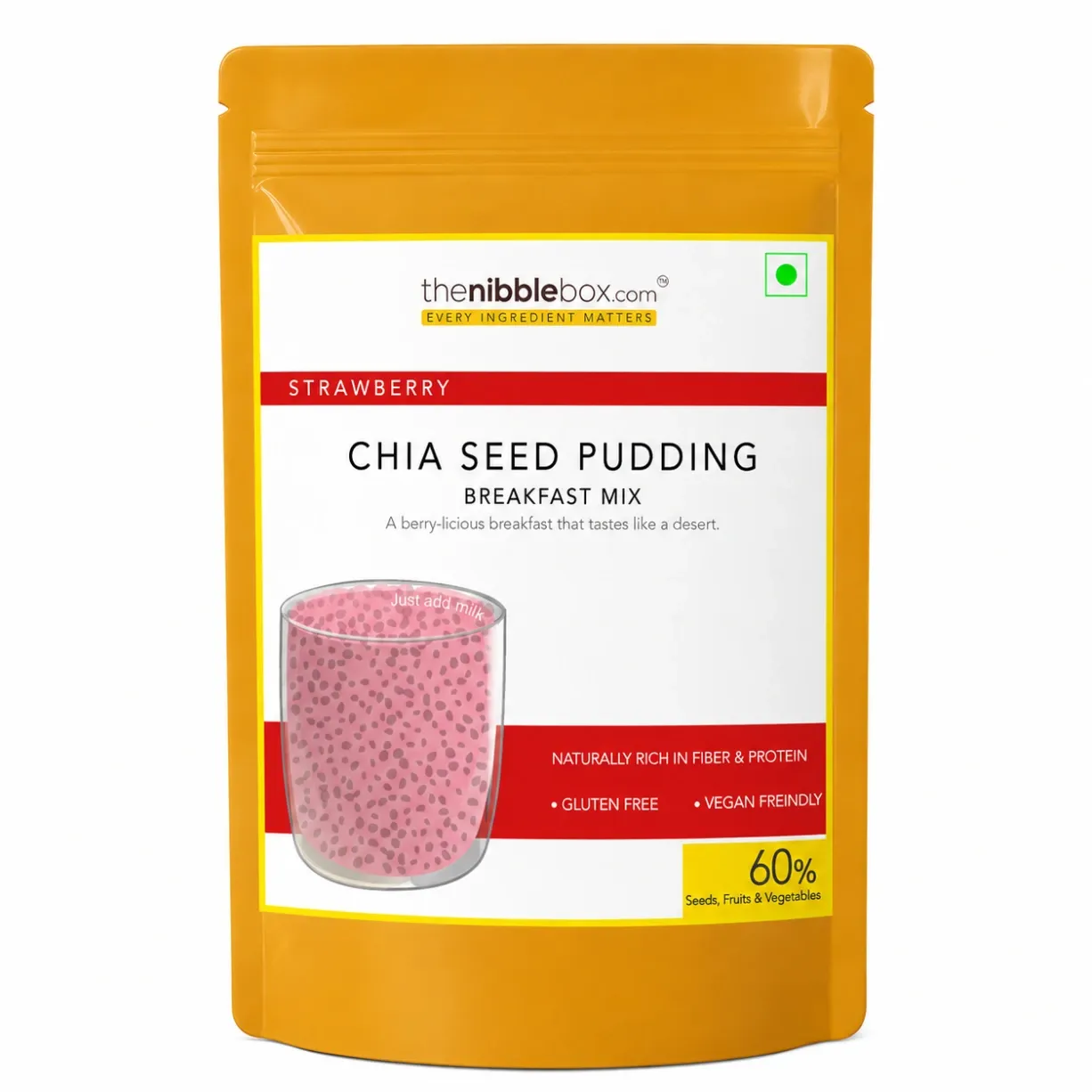 Strawberry Chia Seed Pudding Breakfast Mix